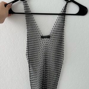 Stradivarius Shiny Mesh Top
